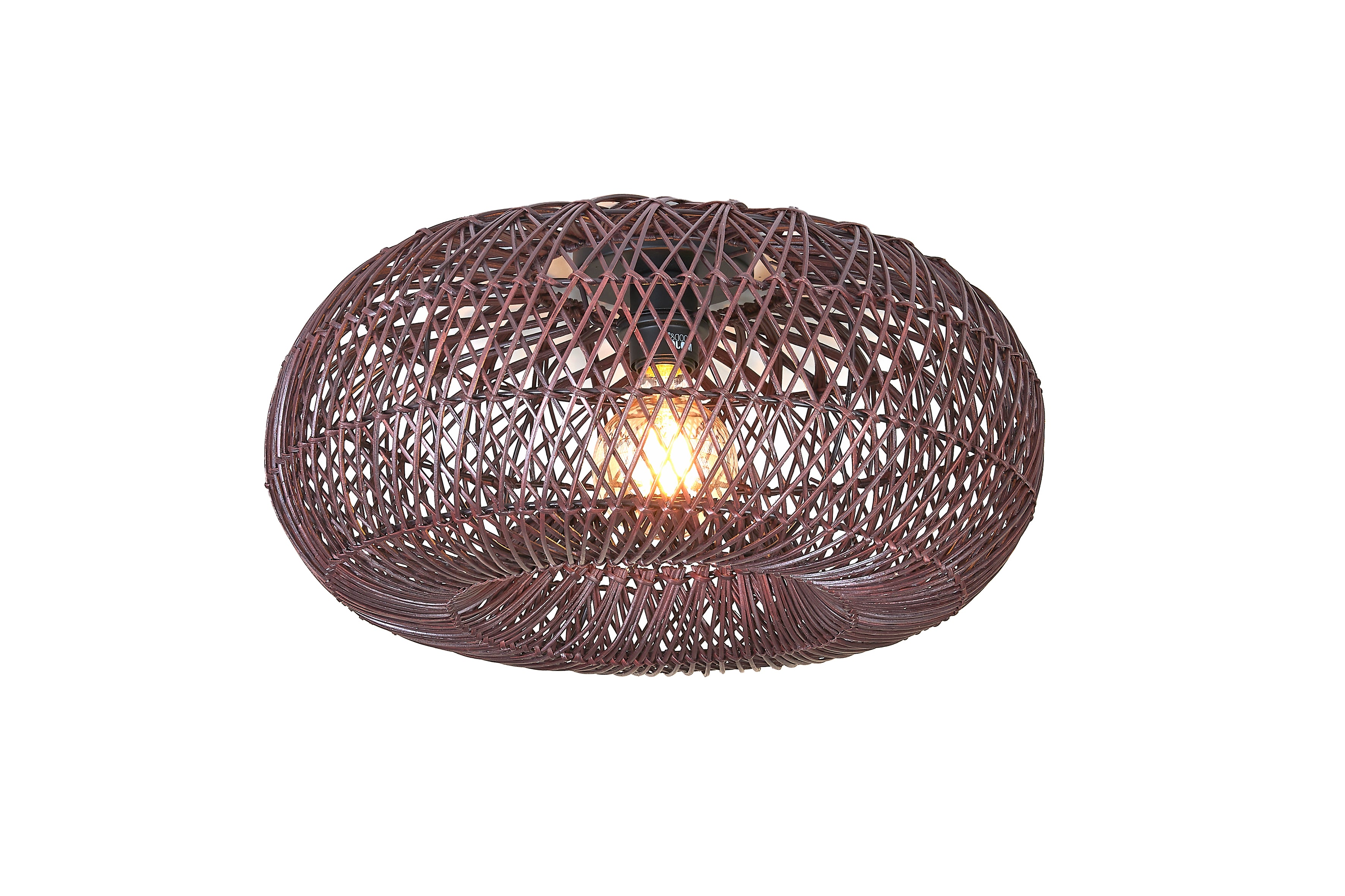 Good&Mojo Ceiling lamp Arizona bamboo/shade ø50x23cm burgundy, S